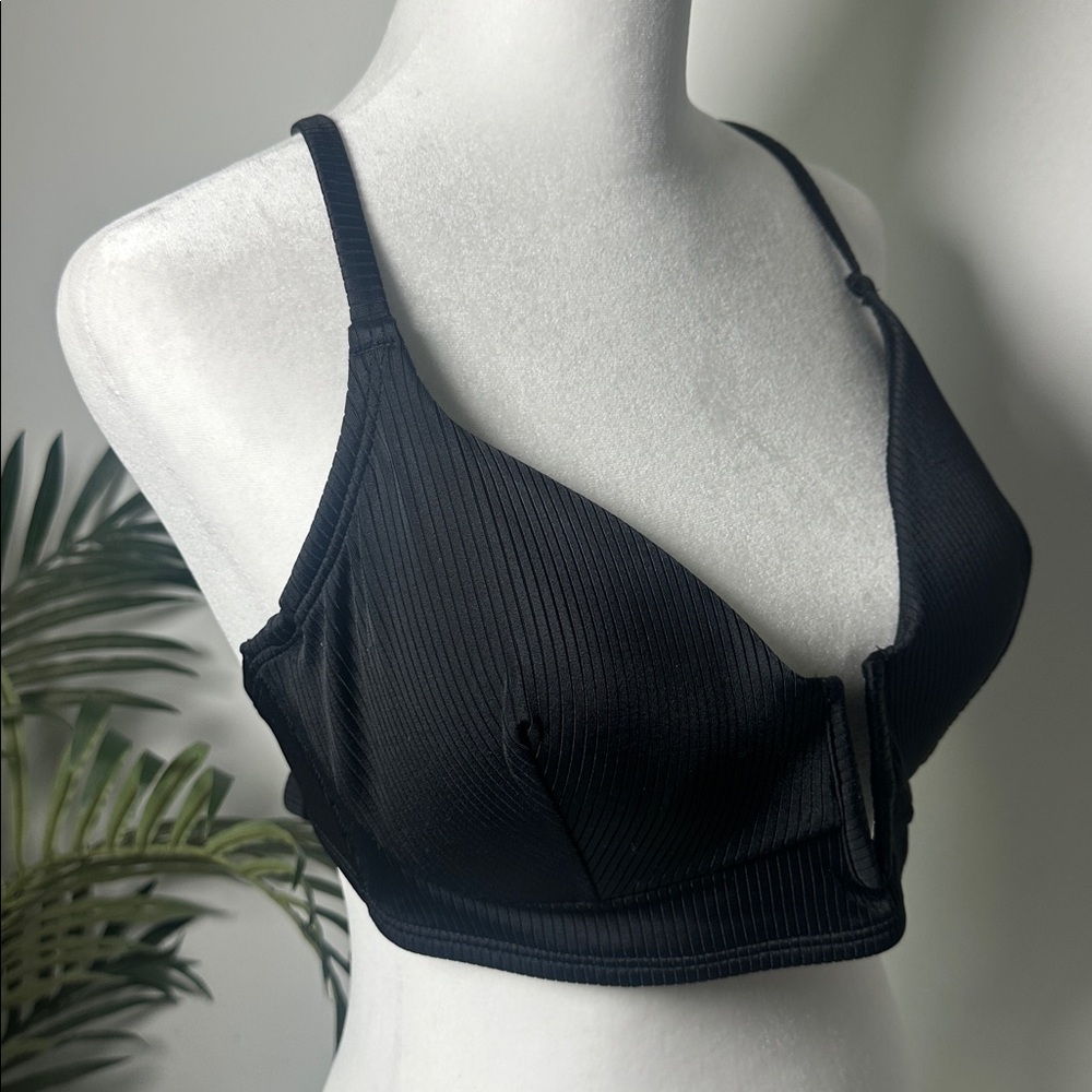 NWT Shade & Shore Black Strappy Bathing Suit Top 34DD - Picture 2 of 5